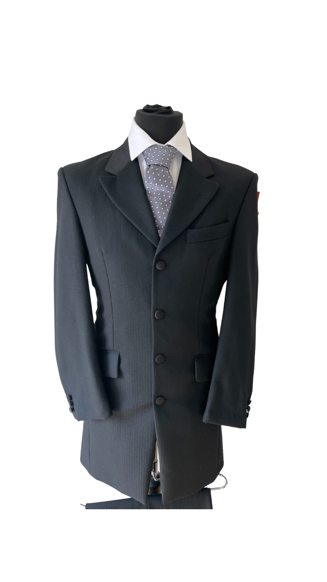 Mens long style Black 2 piece Suit