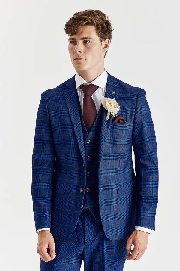 Alex Navy Burgundy 3 piece suit