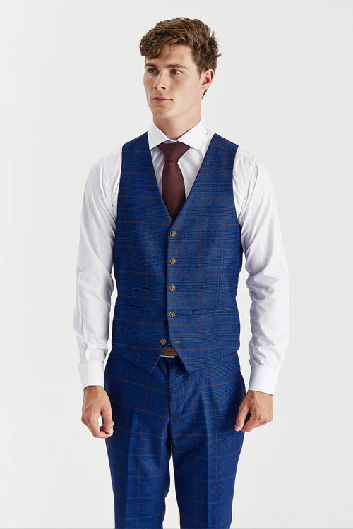Alex Navy Burgundy 3 piece suit
