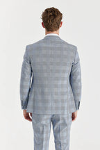 Mark Sky Blue check 3 piece suit
