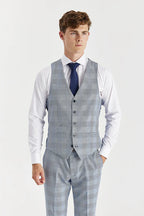 Mark Sky Blue check 3 piece suit