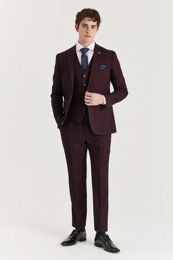 Regent wine 3 piece suit