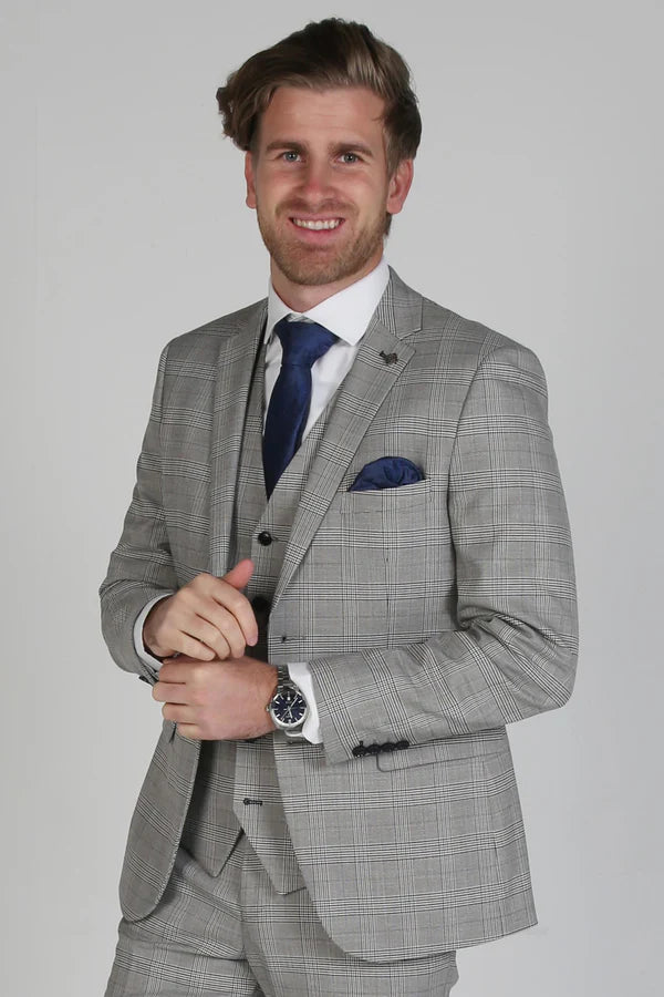 Hugo Grey checked 3 piece suit