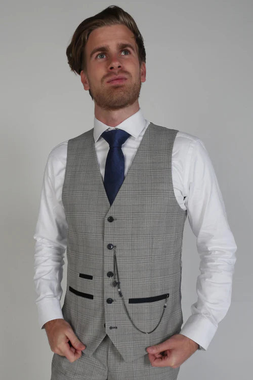 Hugo Grey checked 3 piece suit