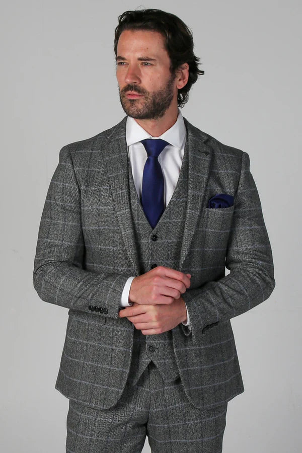 Harris Grey Tweed 3 piece suit