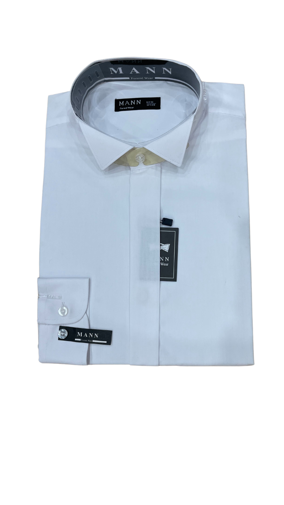 Mann Formal Wear winged collar men's White shirt