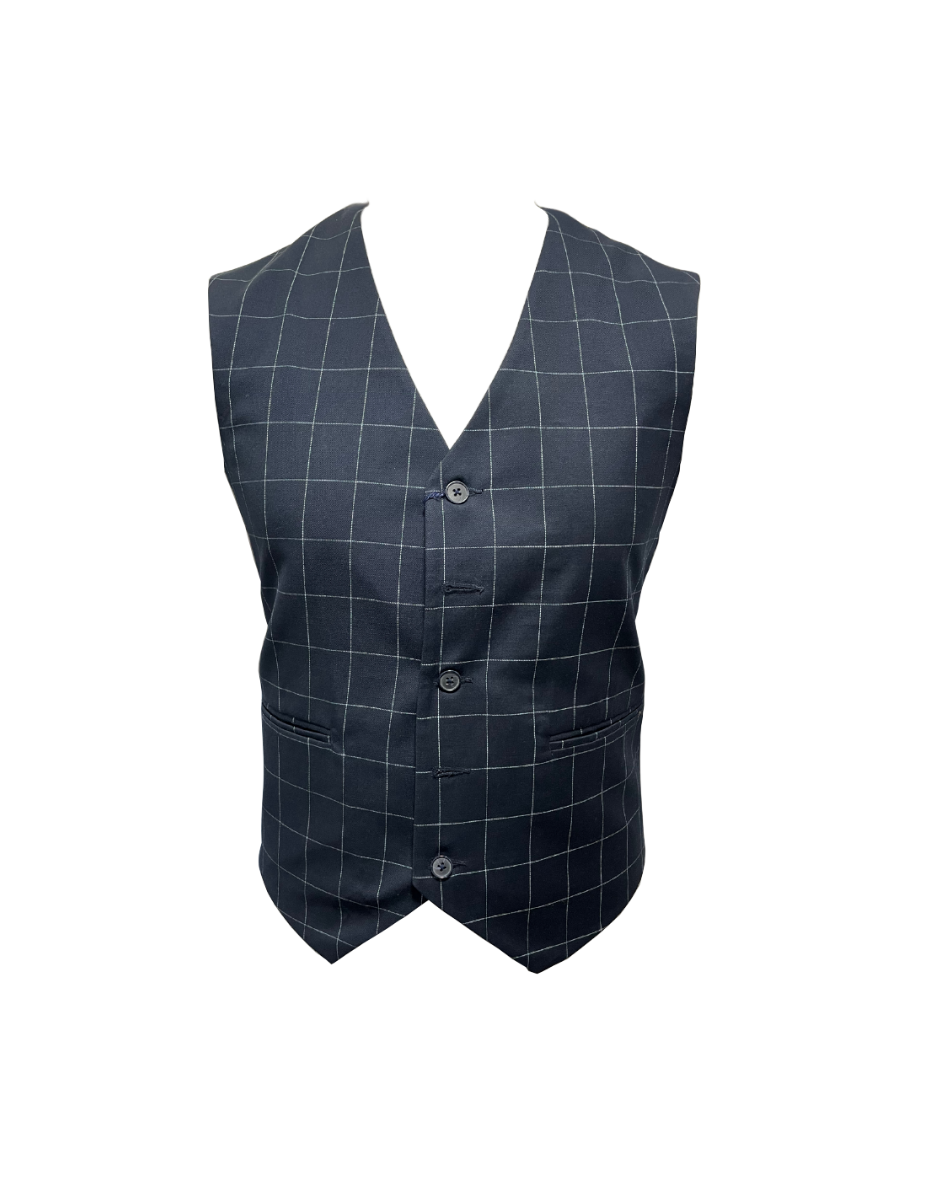 white label navy gold waistcoat