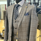 Mens Oscar Banks 3 piece slim fitted suit, blue